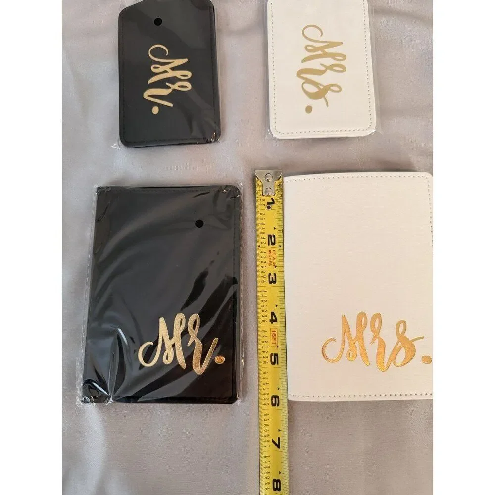Cosweet Mr & Mrs Passport Holder & Luggage Tag Gift Set – Wedding Honeymoon New